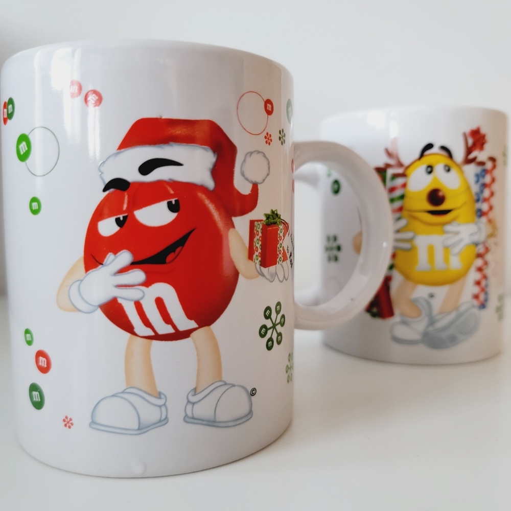 Vintage 3 piece M&Ms Christmas coffee mugs